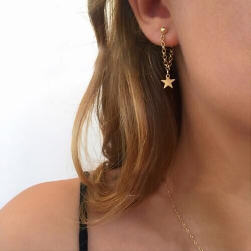 Womens Earrings Unusual Dangle Earrings for women Korea Vintage Geometry Metal Star Earrings 2020 Trendy Fashion Female Jewelry
