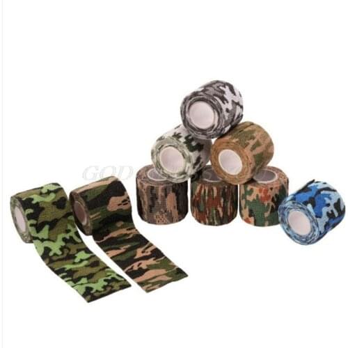 10 Rolls Woodland Camouflage Self-Adhesive Bandage Non-Woven Fabric Elastic Tape Drop Shipping