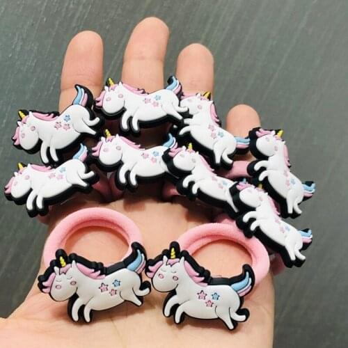 10Pcs/set Cartoon Unicorn Cute Hair Accessories Children Rubber Bands Scrunchies Elastic Nylon Hair Bands Girls Headband Ties