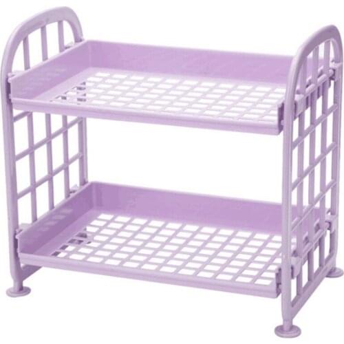 2-Tier Assembled Storage Shelf Plastic Seasoning Storage Rack Countertop Shelf for Kitchen Desk Countertop Organizer D1