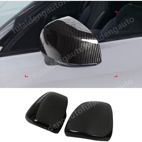 2pcs For Volvo XC40 2019-2021 Carbon fiber ABS Chrome Rear wing Rearview Mirror Decoration cover trim Car Styling