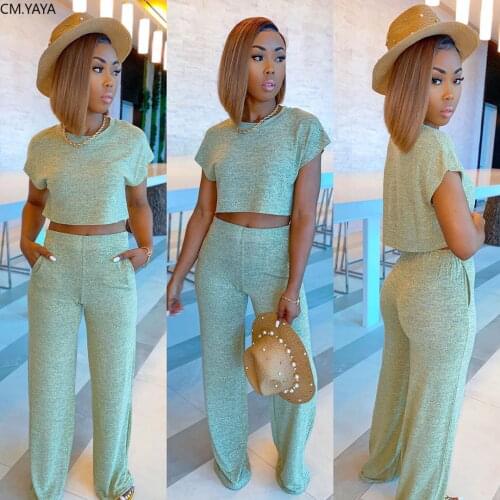 2020 Women Sets Summer Tracksuits Tops+Pocket Pants Suit Two Piece Set Night Club Party Outfits Sportswear 2 pcs Street GL8678