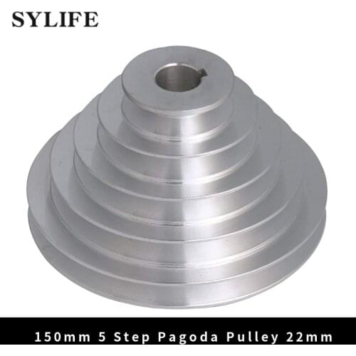 22mm Bore Outter Dia 54-150mm 5 Step A Type V-Belt Pagoda Pulley Belt