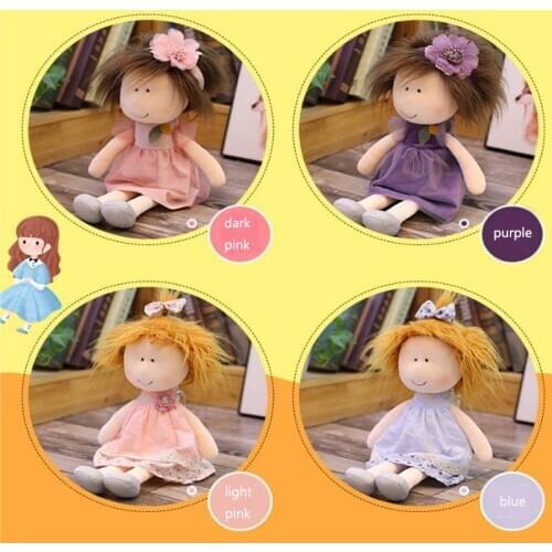 35cm/45cm Plush Rag Doll Plush Pillow Embroidered Lace Kids Girls Toys Children Birthday Christmas Gifts Bedroom Sofa Decoration