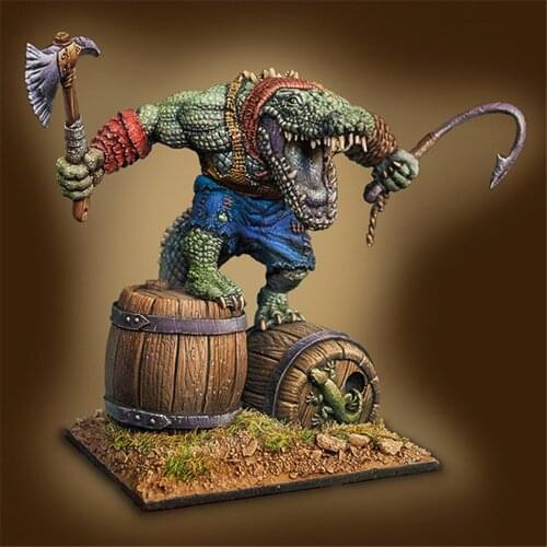 40mm Scale Model Resin Kit Mythical Crocodile Pirate Assembly Models Figure Resin Kit Model Colorless Self-Assembled Toy