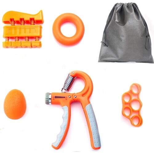 5 Pack Hand Grip Strengthener Workout Kit Forearm Grip Ball Ring Adjustable Resistance Hand Gripper Finger Exerciser Stretcher