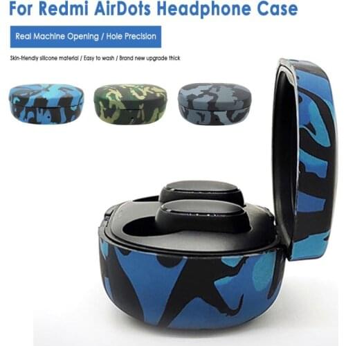 Wireless Bluetooth-compatible Headset Silicone Anti-scratch Shock-proof Camouflage Headset Protective Case For Redmi Airdots