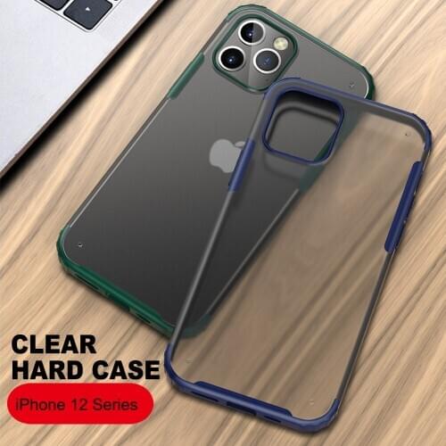 Case for iPhone 12 Pro Max Case Cover Soft TPU Silicone Frame Matte Translucent PC Hard Case for iPhone 12 Mini 6.1 5.4 6.7 inch