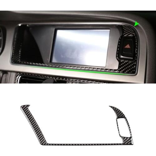 For Audi A4 B8 2009 2010 2011 2012 2013 2014 2015 Carbon Fiber Center GPS Navigator Outer Frame Trim Cover