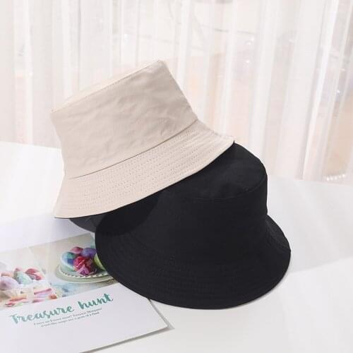 Unisex Double-sided Adult Cotton Fisherman Hat Men Women Simple Sunhat Outdoor Bucket Cap Beach Summer Sun Prorection Hat