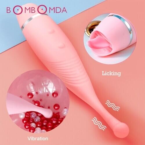 Tongue Licking Vibrator For Women Clitoris Stimulator G-Spot Vibrator Sex Toys for Adult Nipple Massager Oral Pussy Licking Toys