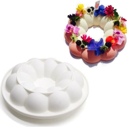Wreath Shape Silicone Mousse Cake Mold Ring Cake Mousse Mould Dessert Silicone Mold Cake Bakeware Cake Decorating Tools
