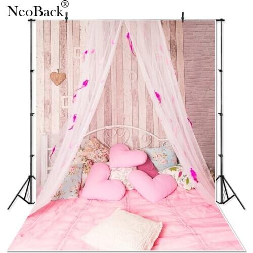NeoBack 5x7ft Computer Painted children Vinyl Cloth Photographic backdrop New born baby bed canopy scene photo backgrounds P1254