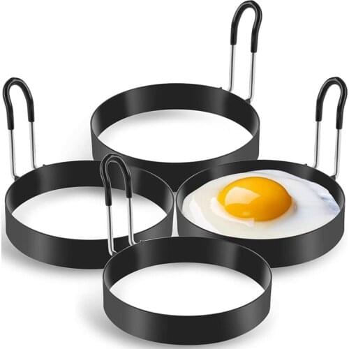 HOT SALE Eggs Rings, 4 Pack Stainless Steel Egg Cooking Rings, Pancake Mold For Frying Eggs And Omelet