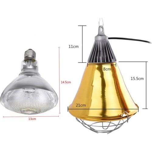 Adjustable Switch 250W Poultry Heat Incubator Lamp & Hen Pet Infrared Bulb Light Rearing for chick Livestock Piggy Duckling Warm