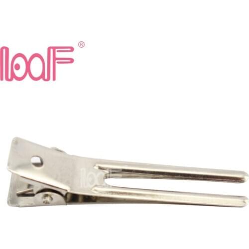 LOOF 30pcs 46mm double Prong Alligator grip Clips metal hairpins with No Teeth Hair Accessory Silver