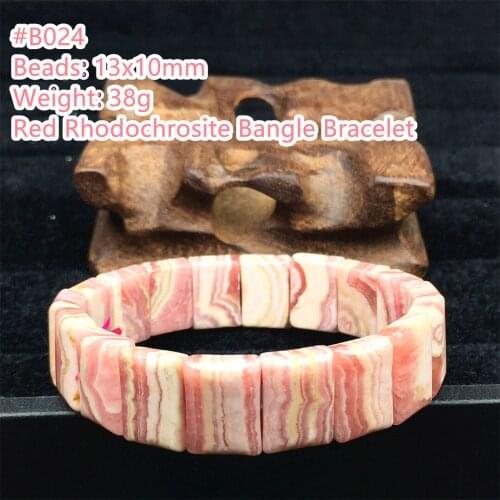 Top Natural Red Rhodochrosite Stone Bracelet Jewelry For Women Lady Men Wealth Healing Gift Beads Gemstone Stretch Bangle AAAAAA