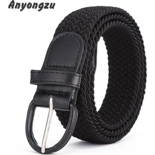Explosion Model Sold Elastic Twill Cross Breathable Men Women Belt Simple Multicolour High Quality Knitted Student Waistband
