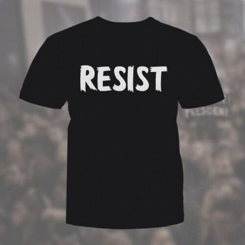 Fashion Men Free Shipping RESIST Shirt, Unisex & Fitted Womens, Anti-Trump Resistance Civil Rights Protest Summer Tee Shirt