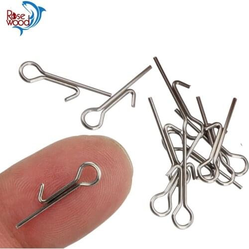 RoseWood Stainless Steel Spring Lock Pin Fishing pin Screw Crank Hook Spring #1 #2 #3 Fishing Connector Soft Bait Accessories