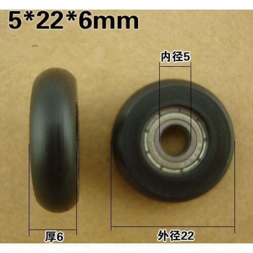 Stay Roller sliding door hardware 5X22X6mm nylon bearing