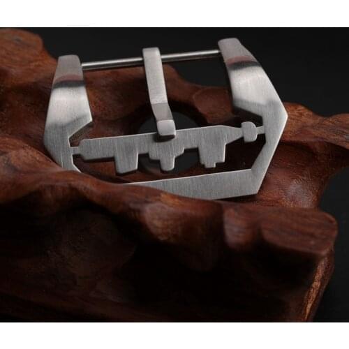 Stainless steel silver buckle, submarine shape 22 24 26MM personality buckle, suitable for leather rubber strap buckle