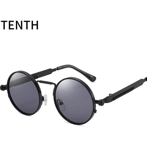 Metal Round Steampunk Style Sunglasses for Women Men Stylish Colorful UV400 Sun Glasses