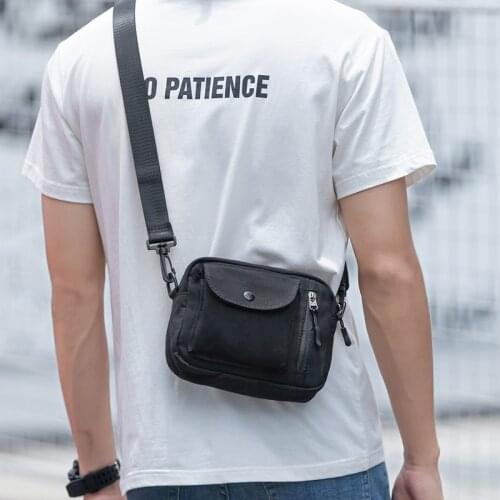 Mens Casual Canvas Crossbody Shoulder Bags Travel Bag Male Multifunctional Waterproof Purse Small Sling Pack For Business Sac