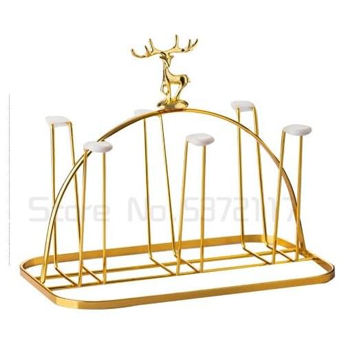 Light luxury cup holder for draining household living room cup storage shelf European creative glass cup shelf upside down