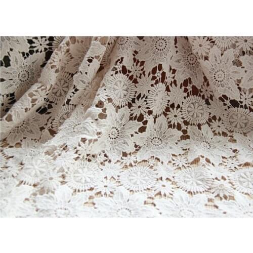 High Quality Cotton Lace Fabric Pentagram embroider French Lace Fabric For Wedding Daily Wear