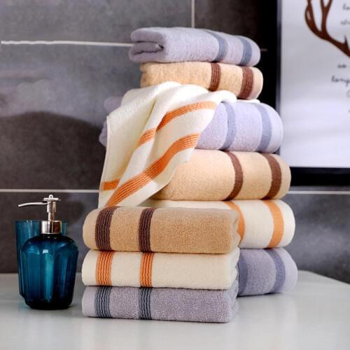 High Quality 100% Cotton Bath Towels Set Stripe Thick Soft Small Face Hand Towels Large Shower Bathroom Towel Dropship Toallas