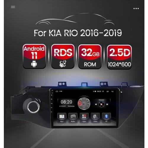 YC HD 1024*600 Car Radio Android 11 For KIA RIO K2 2016 2017-2019 Carplay+Auto BT Video Player Multimedia GPS Navigation SWC DSP