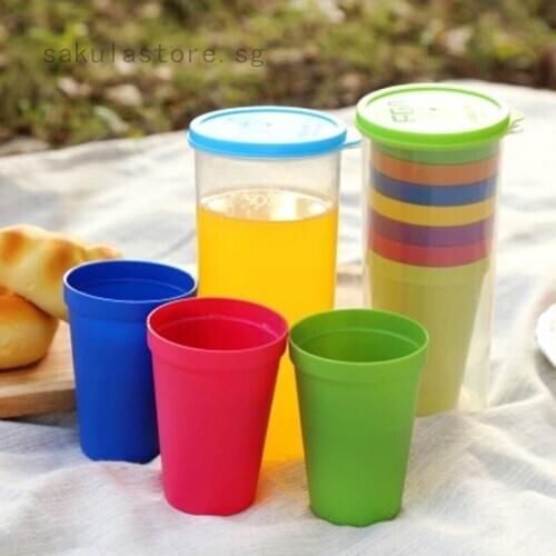 Sunshine Kids Mug Plastic Cups&Water Battle Set of 8 Reusable&Unbreakable Travel