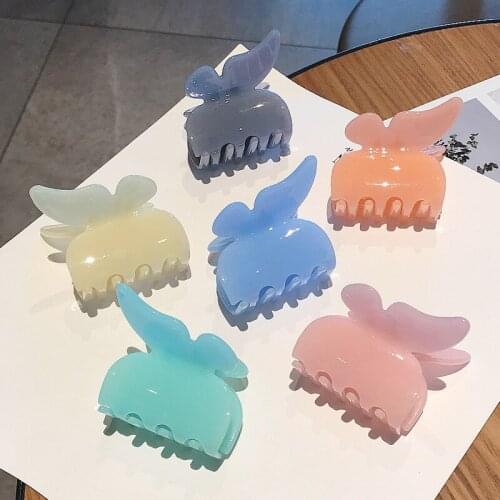 2020 Women Girls Butterfly Hair Claw Clamps Hair Crab Sweet Hair Clip Claws Solid Color Accessories Hairpin C75896