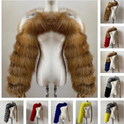 BEIZIRU Women Real Raccoon Fur silver fox red fox Sleeve Ladies Fashion Natural two Sleeve