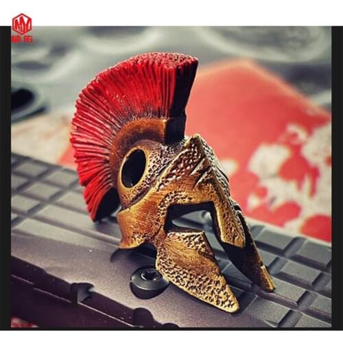 1PCS Bronze Red Tasseled Spartan DIY Knife Bead EDC Paracord Knife Bead Personality Handmade Bracelet Flashlight Pendant