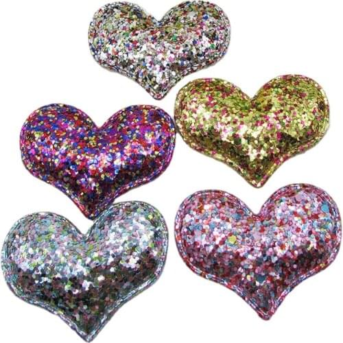 10pcs Beautiful PU Leather Heart Ball Padded Appliques For clothes DIY Baby hair Clip headwear Decor Ornament Accessories