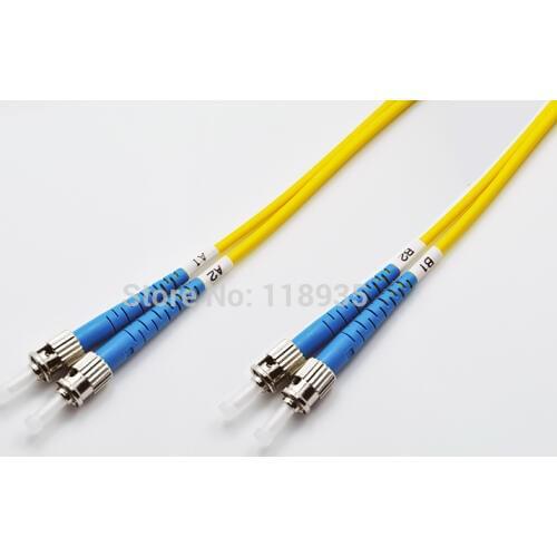 2pcs/lot) ST-ST Singlemode OS2 1m/2m/3m/4m/5m/6m/7m/8m/9m/10m Fiber Optic Cable Patch Cord, Duplex, Yellow Color, LSZH