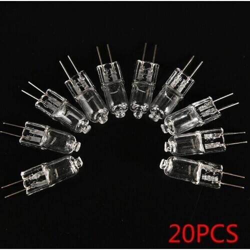 20PCS G4 Halogen Light Bulb 20W Halogen G4 DC 12V 2800K Warm White Indoor Halogen bulb inserted beads crystal lamp halogen bulb