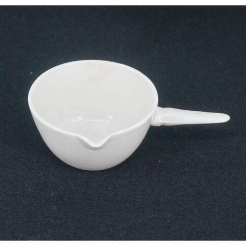250ml Porcelain Evaporating Laboratory Bowl Dish With Handle Flat Bottom