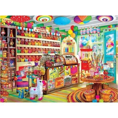Corner Candy Store Full Diamond Embroidery 5D DIY Diamond Painting Mosaic Cross Stitch Needlework Crafts Home Decor Christmas