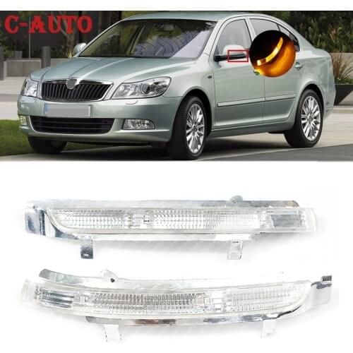 Car left and right LED Rearview Mirror Light Turn signals Light wing Repeater indicator lamp For Skoda Octavia Superb 2009-2013