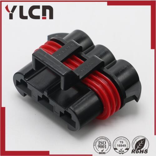 Free shipping 3 Way Black Metri-Pack 630 Sealed Female Connector Assembly, Max Current 46 amps for Delphi 12124685