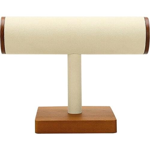 Wooden Bracelet Chain Watch T-Shaped Rack Jewelry Display Holder Jewelry Organizer Storage Display Stand