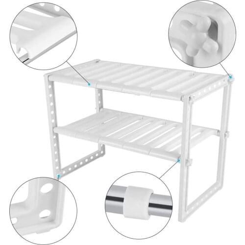 Double Layer Adjustable Multifunctional Shelf Floor Stand Storage Rack Under Sink Kitchen And Household Storage Rack