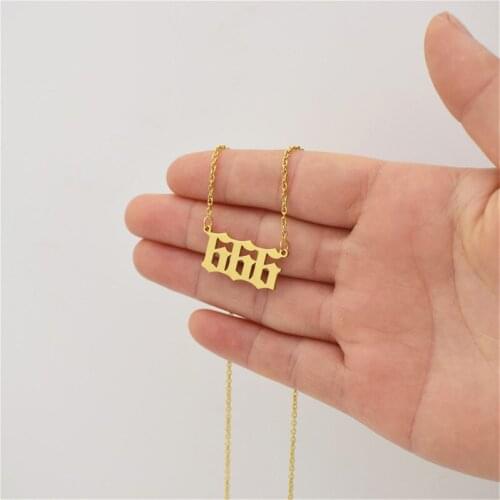 European And American New Personality Number Necklace 111-999 Stainless Steel Pendant Birthday Gift Female
