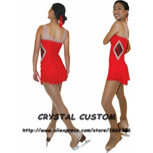 Hot Sales Ice Figure Skating Dresses Fashion New Brand Competition Girls Figure Skating Dresses Crystal DR3672