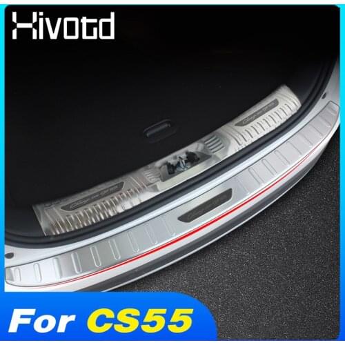Hivotd Rear Bumper Cover Trunk Protection Scuff Plate Exterior Refit Accessories Car Styling Parts For Changan CS55 2017-2020
