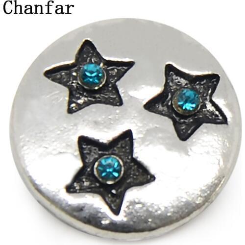 Star pattern snap button leather bracelet jewelry beads, snap charm beads