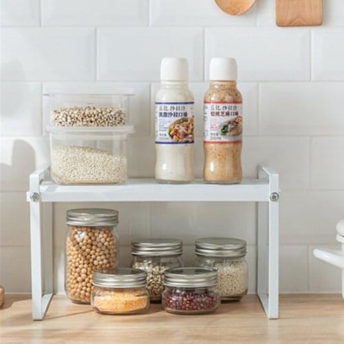 Kitchen Cabinet Desktop Iron Layered Racks Pots And Seasonings Compartment Storage Storage Shelf High-Quality Materials Durable